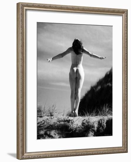 Nude Female Seen from the Back-null-Framed Photographic Print