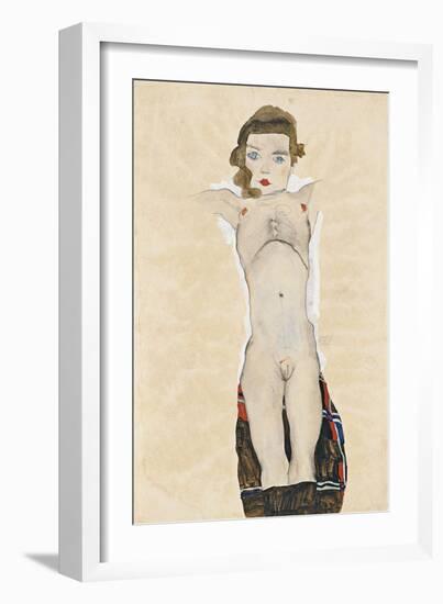 Nude Female with Arms Outstretched, 1911-Egon Schiele-Framed Giclee Print