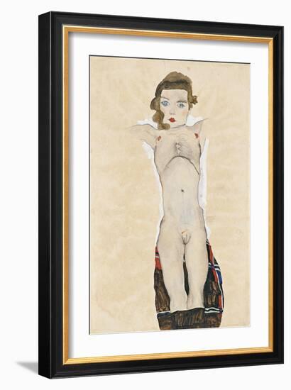 Nude Female with Arms Outstretched, 1911-Egon Schiele-Framed Giclee Print