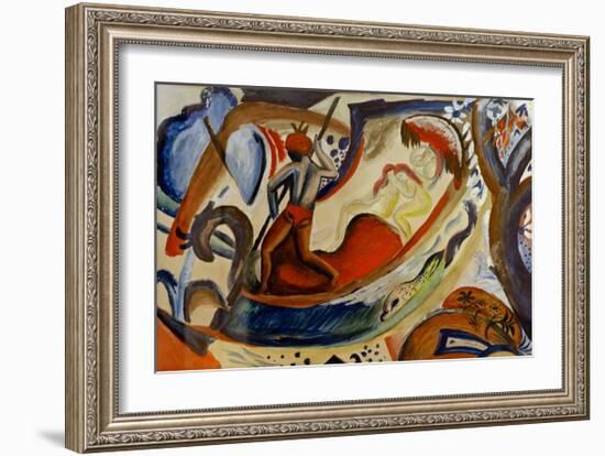 Nude Females in a Boat-Auguste Macke-Framed Giclee Print