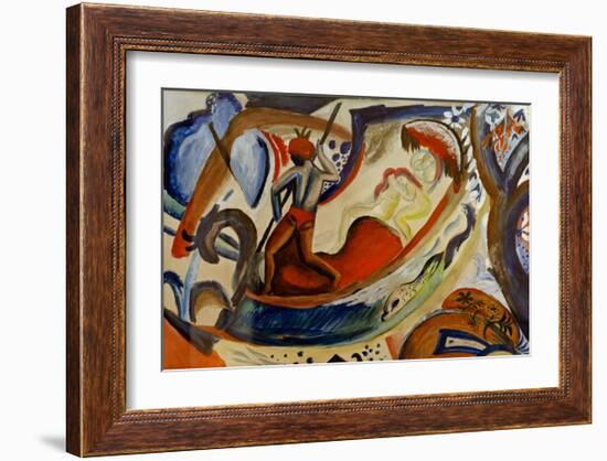 Nude Females in a Boat-Auguste Macke-Framed Giclee Print