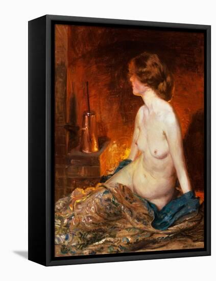 Nude Figure by Firelight-Guy Rose-Framed Premier Image Canvas