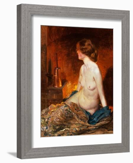 Nude Figure by Firelight-Guy Rose-Framed Giclee Print