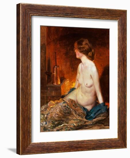 Nude Figure by Firelight-Guy Rose-Framed Giclee Print