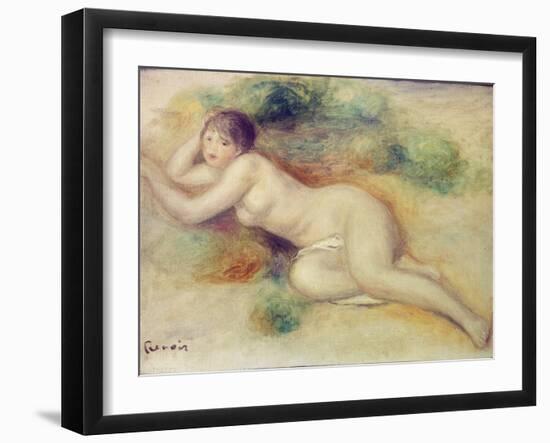 Nude Figure of a Girl, 1880-89-Pierre-Auguste Renoir-Framed Giclee Print