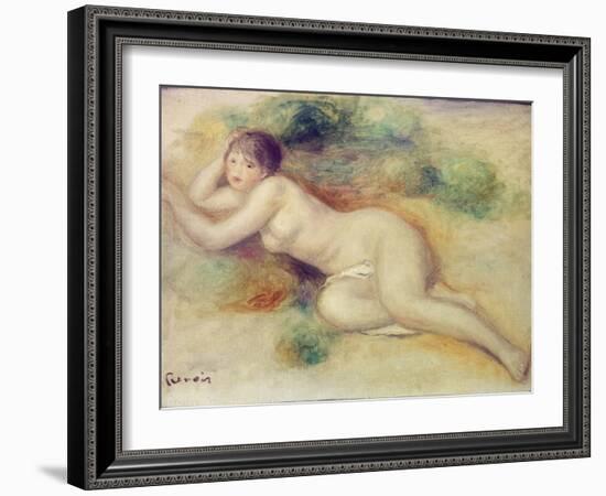 Nude Figure of a Girl, 1880-89-Pierre-Auguste Renoir-Framed Giclee Print