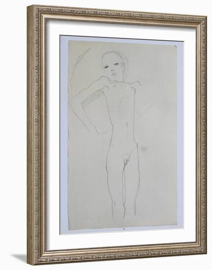 Nude Girl, 1911-Egon Schiele-Framed Collectable Print