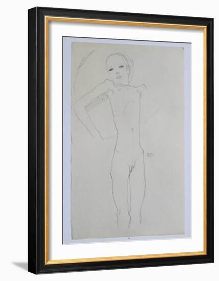 Nude Girl, 1911-Egon Schiele-Framed Collectable Print