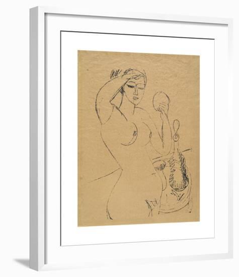 Nude Girl at her Toilette-Ernst Ludwig Kirchner-Framed Premium Giclee Print