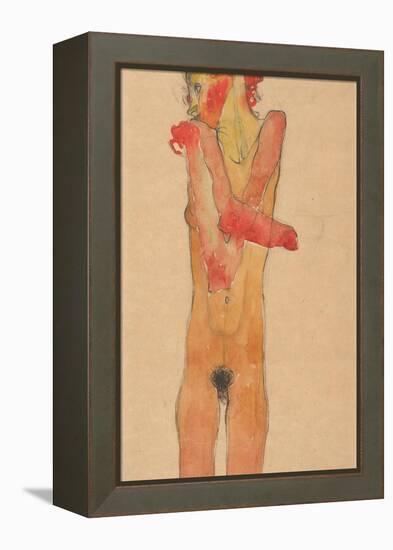 Nude Girl with Folded Arms, 1910-Egon Schiele-Framed Premier Image Canvas