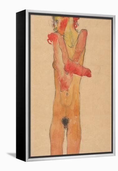 Nude Girl with Folded Arms, 1910-Egon Schiele-Framed Premier Image Canvas