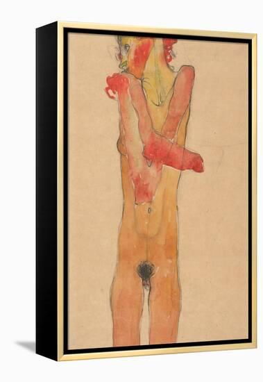 Nude Girl with Folded Arms, 1910-Egon Schiele-Framed Premier Image Canvas