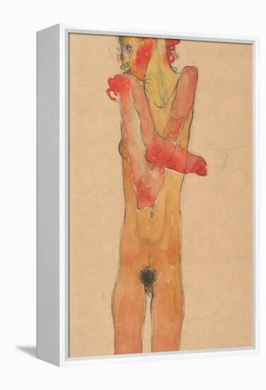 Nude Girl with Folded Arms, 1910-Egon Schiele-Framed Premier Image Canvas