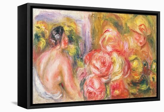 Nude Girl with Hat and Roses, 1916 (Oil on Canvas)-Pierre Auguste Renoir-Framed Premier Image Canvas