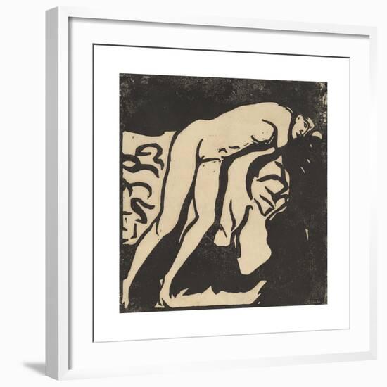 Nude Girl-Ernst Ludwig Kirchner-Framed Premium Giclee Print