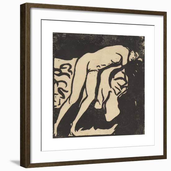 Nude Girl-Ernst Ludwig Kirchner-Framed Premium Giclee Print