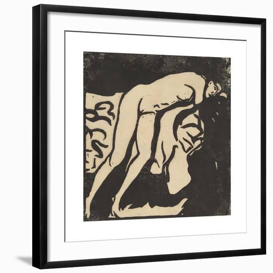 Nude Girl-Ernst Ludwig Kirchner-Framed Premium Giclee Print