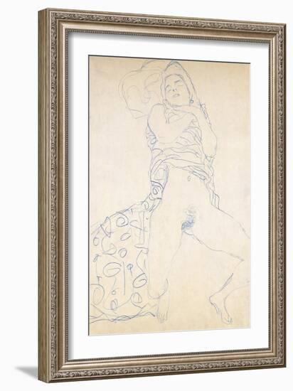 Nude; Halbakt, 1913 (Nude; Halbakt Gustav Klimt (1862-1918))-Gustav Klimt-Framed Giclee Print