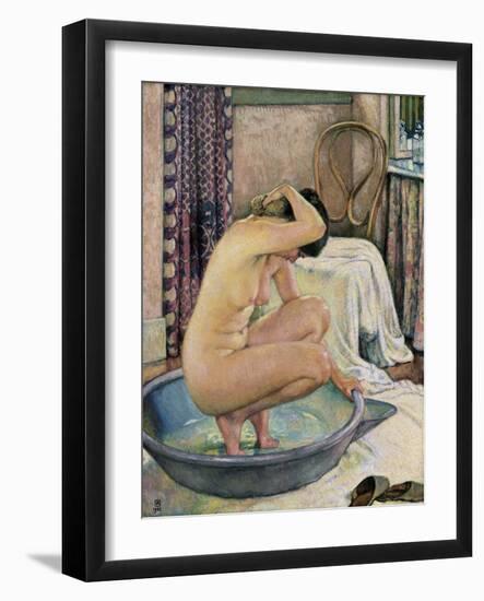 “Nude in a basin “, 1922-Theo van Rysselberghe-Framed Giclee Print