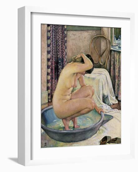 “Nude in a basin “, 1922-Theo van Rysselberghe-Framed Giclee Print