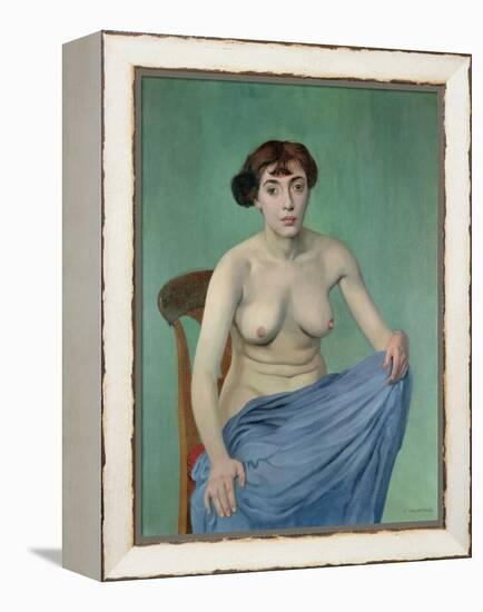 Nude in Blue Fabric, 1912-Félix Vallotton-Framed Premier Image Canvas