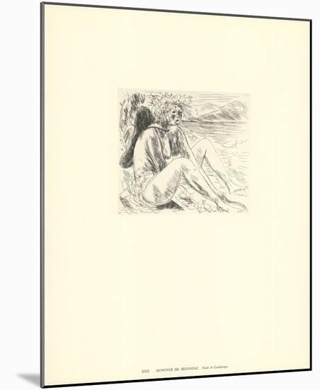 Nude in Landscape-Dunoyer de Segonzac-Mounted Lithograph