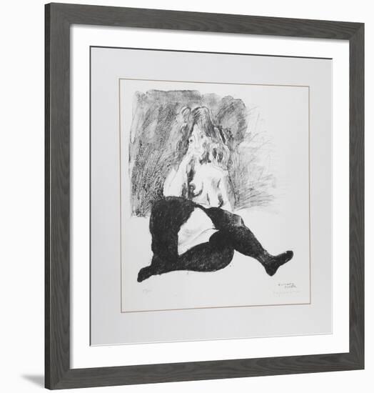 Nude in Tights-Raphael Soyer-Framed Limited Edition