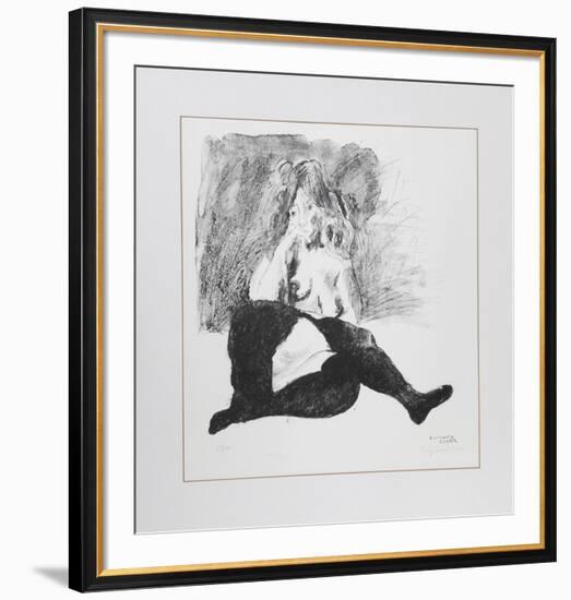 Nude in Tights-Raphael Soyer-Framed Limited Edition