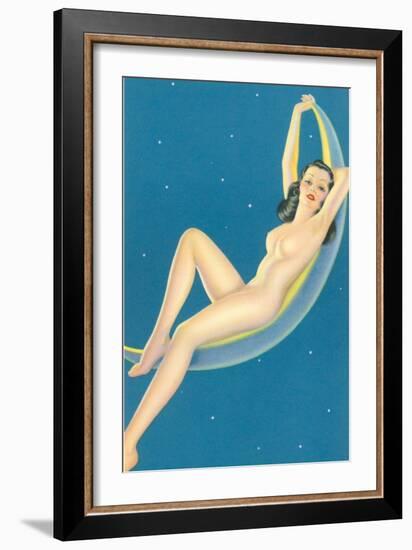 Nude Lounging on Moon-null-Framed Art Print