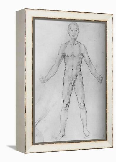'Nude Man With Arms Stretched Out, Seen from the Front', c1480 (1945)-Leonardo Da Vinci-Framed Premier Image Canvas