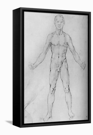 'Nude Man With Arms Stretched Out, Seen from the Front', c1480 (1945)-Leonardo Da Vinci-Framed Premier Image Canvas