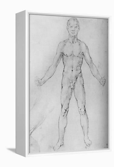 'Nude Man With Arms Stretched Out, Seen from the Front', c1480 (1945)-Leonardo Da Vinci-Framed Premier Image Canvas