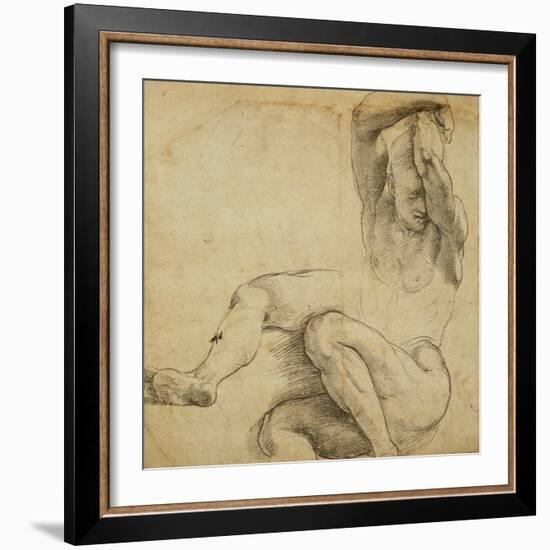 Nude Man with Raised Arms, 1511-1512-Raphael-Framed Giclee Print