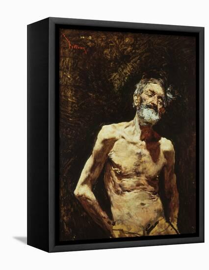 Nude of Old Man in the Sun-Mariano Fortuny y Marsal-Framed Premier Image Canvas