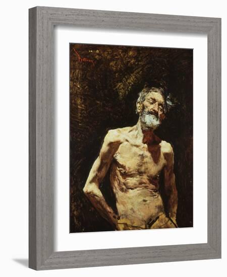 Nude of Old Man in the Sun-Mariano Fortuny y Marsal-Framed Giclee Print