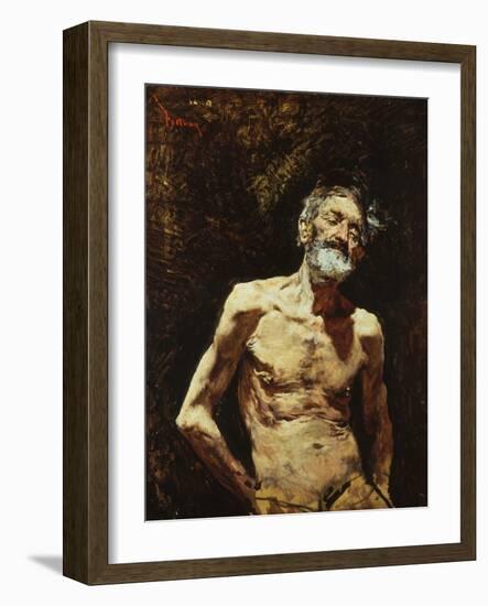 Nude of Old Man in the Sun-Mariano Fortuny y Marsal-Framed Giclee Print