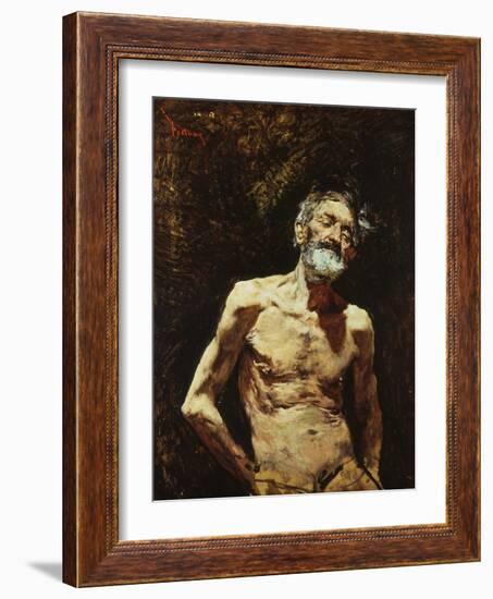 Nude of Old Man in the Sun-Mariano Fortuny y Marsal-Framed Giclee Print