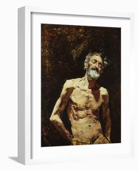 Nude of Old Man in the Sun-Mariano Fortuny y Marsal-Framed Giclee Print