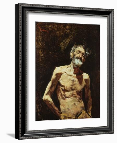 Nude of Old Man in the Sun-Mariano Fortuny y Marsal-Framed Giclee Print