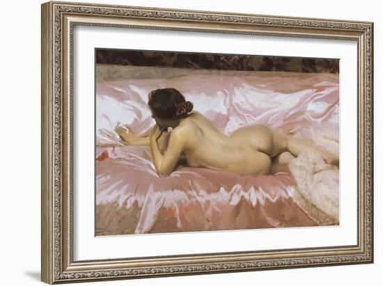 Nude of Woman-Joaquín Sorolla y Bastida-Framed Art Print