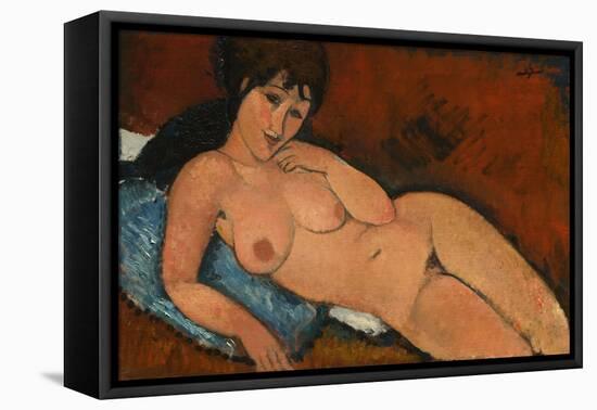 Nude on a Blue Cushion, 1917-Amedeo Modigliani-Framed Premier Image Canvas