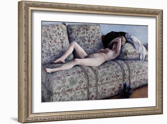 Nude on a Couch, C.1880-Gustave Caillebotte-Framed Giclee Print