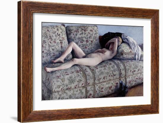 Nude on a Couch, C.1880-Gustave Caillebotte-Framed Giclee Print