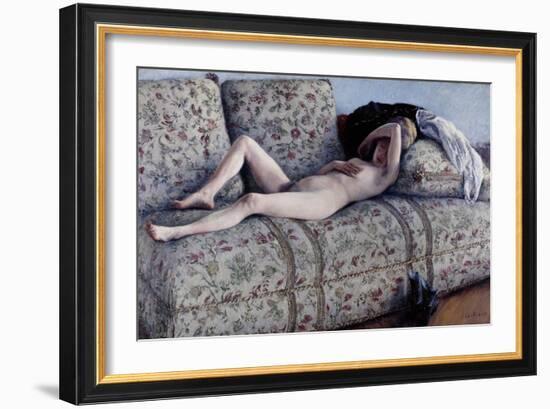 Nude on a Couch, C.1880-Gustave Caillebotte-Framed Giclee Print