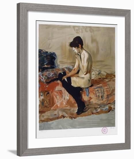 Nude on Bed after Toulouse-Lautrec-Laurent Salinas-Framed Collectable Print