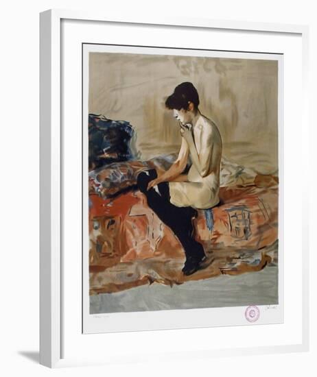 Nude on Bed after Toulouse-Lautrec-Laurent Salinas-Framed Collectable Print