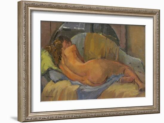 Nude on Chaise Longue, 2009-Pat Maclaurin-Framed Giclee Print