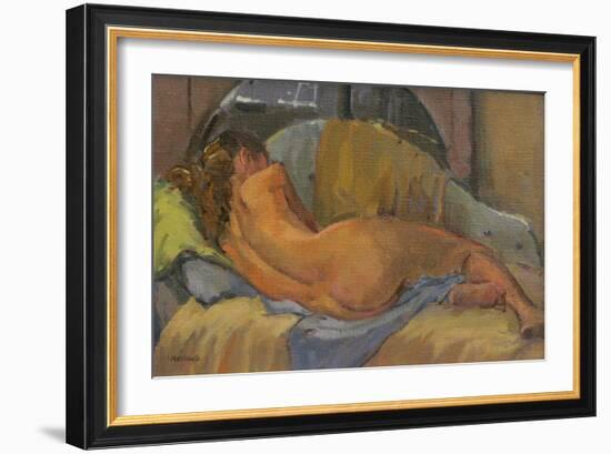 Nude on Chaise Longue, 2009-Pat Maclaurin-Framed Giclee Print