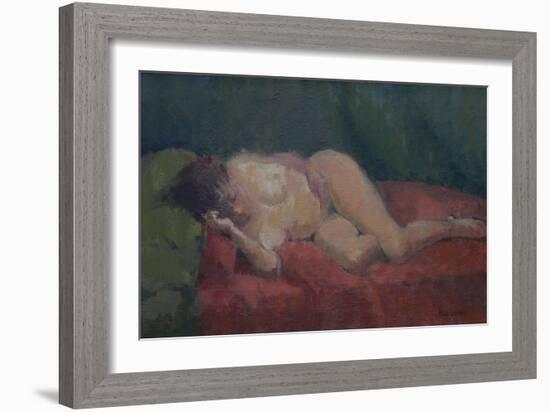 Nude on Red and Green, 2009-Pat Maclaurin-Framed Giclee Print