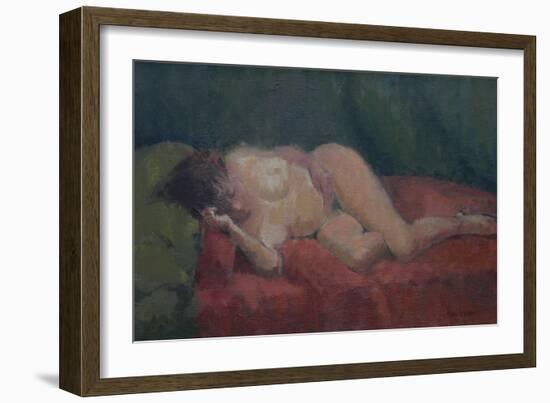 Nude on Red and Green, 2009-Pat Maclaurin-Framed Giclee Print